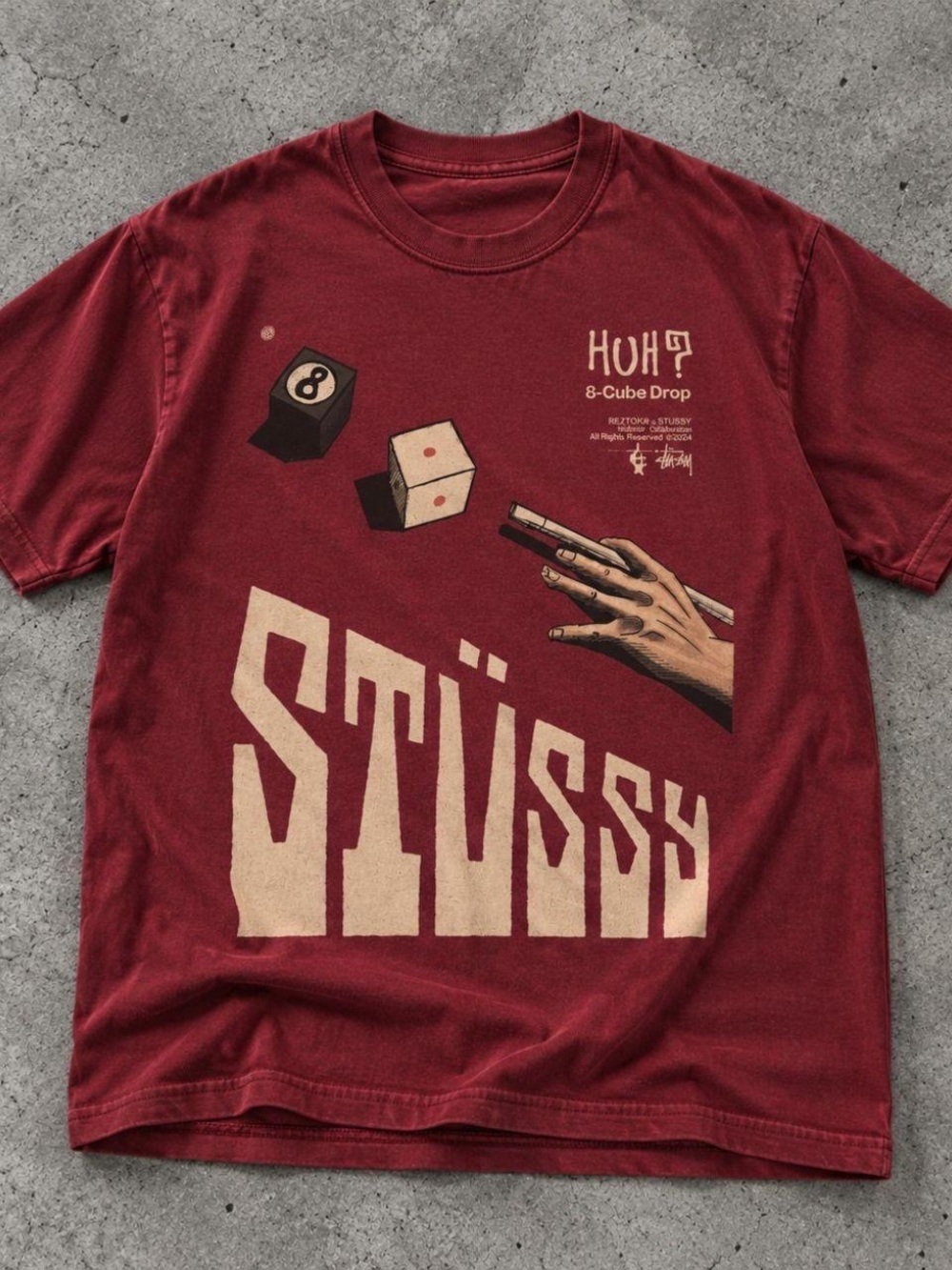 Gildan Burgundy Short-Sleeve Graphic Tee with Cream Print